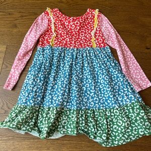 Mini Boden Rainbow Leopard Dress